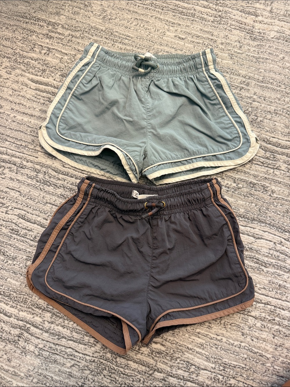 Zara Kids Swim Trunks - Sage Green & Charcoal with Trim